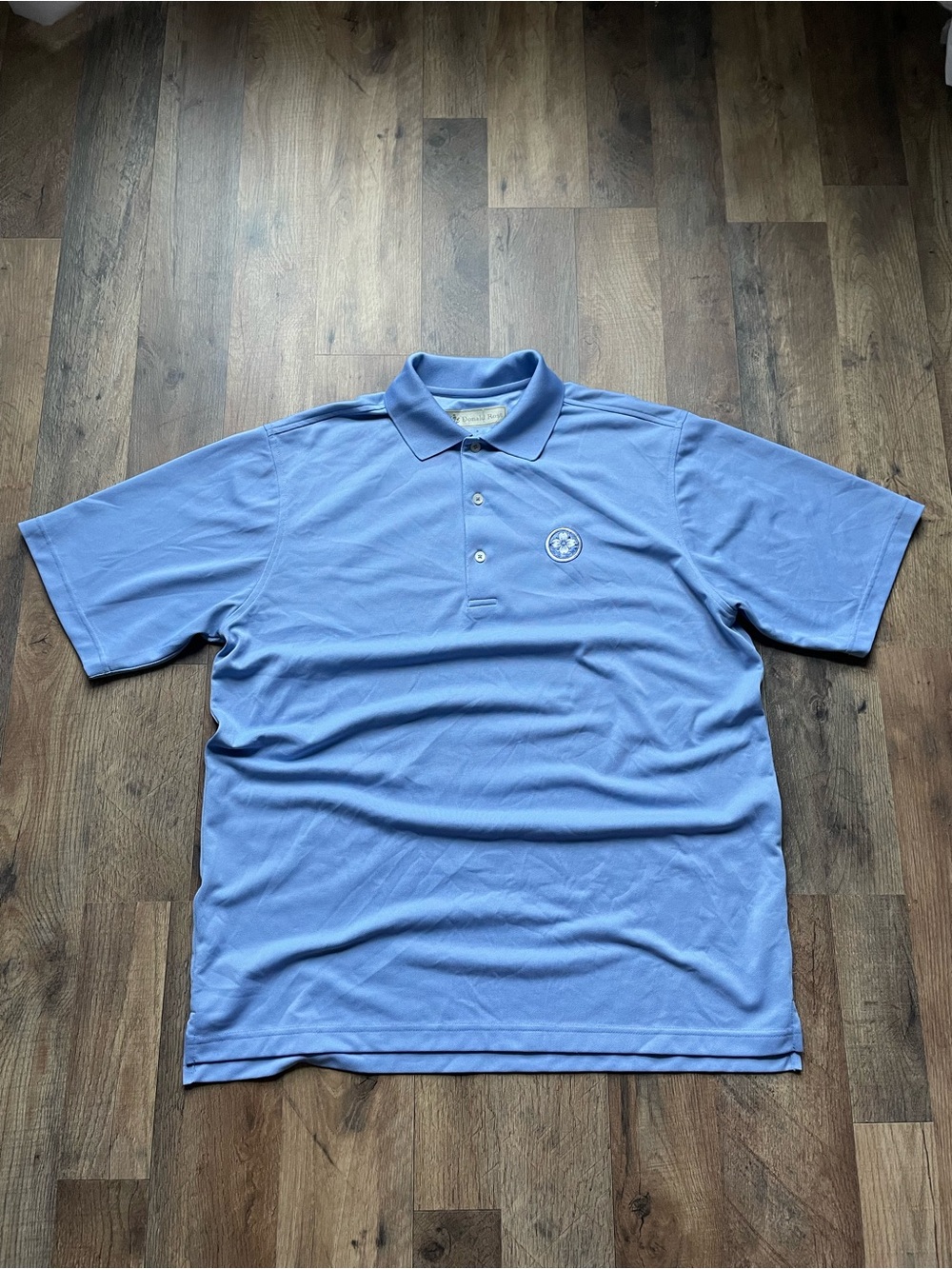 Men's Light Blue Donald Ross Polo with Embroidered Crest